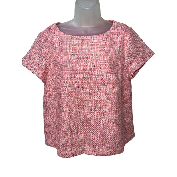 NWT Sail To Sable Neon Tweed Short Sleeve Top Size L - Picture 2 of 9